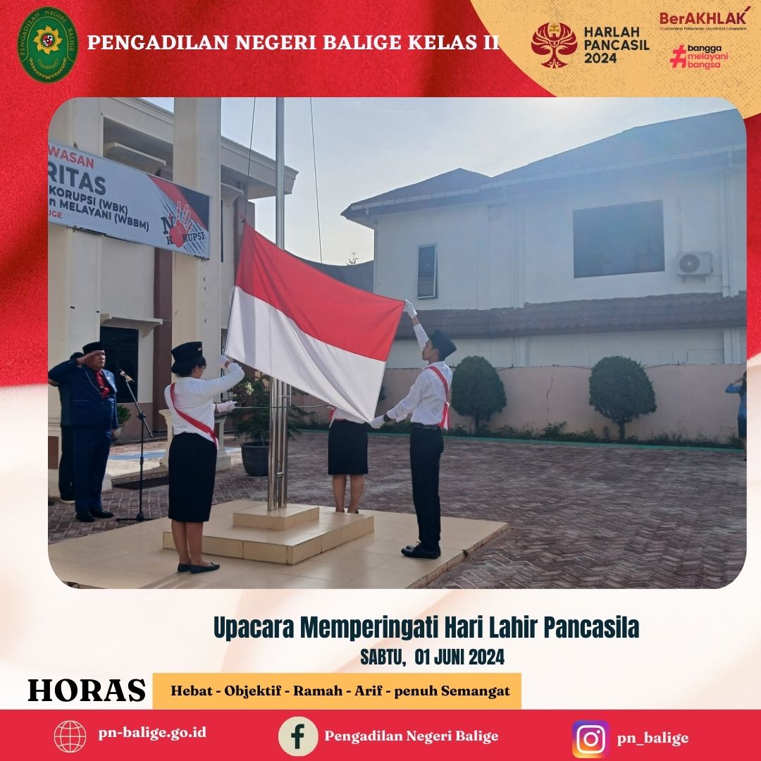 Upacara Memperingati Hari Lahir Pancasila  01 JUNI 2024